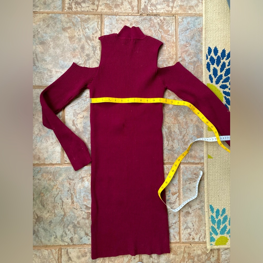 Shoulder cut out cold shoulder sweater dress